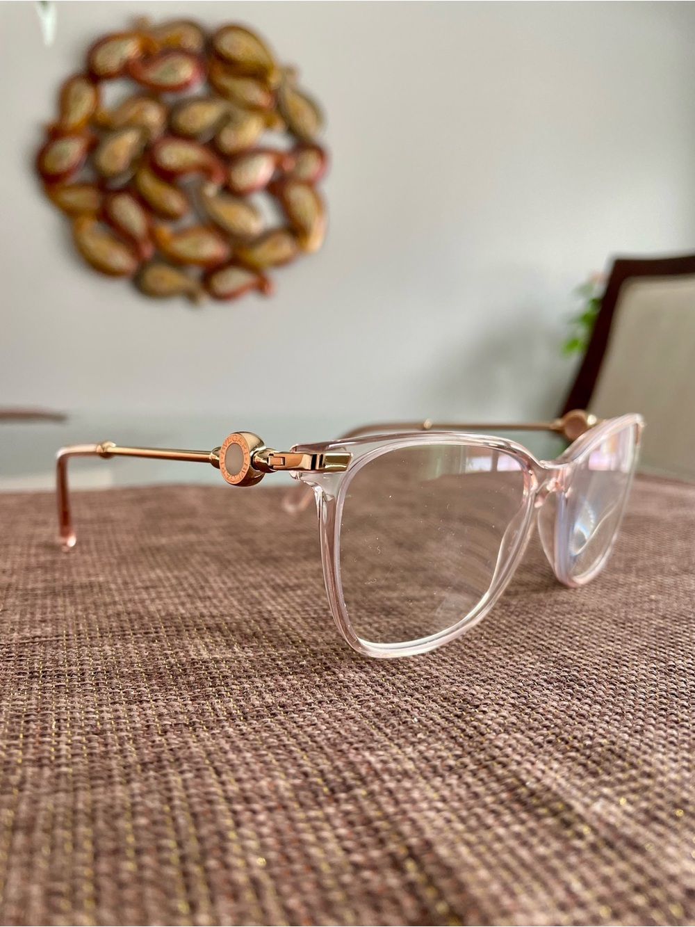 Bvlgari Peachy Clear Eyeglasses